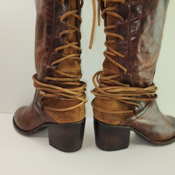 Freebird Steven Coal Brown Leather Tall High Boots (8 US) - Picture 4 of 13